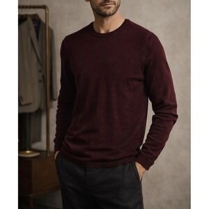 John Varvatos Artisan Silk Cashmere Burgundy Sweater Mens L